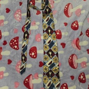 Keith Daniels Mens Vintage Necktie 100% Silk Cow Print Sunflowers Watermelon